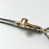 Oregon Sunstone and Diamond Ring in 14k Rose Gold