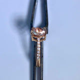 Oregon Sunstone and Diamond Ring in 14k Rose Gold