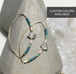 Open Hoop Delicate Beaded Earrings With Herkimer :: Made to Order