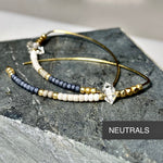 Open Hoop Delicate Beaded Earrings With Herkimer :: Made to Order