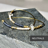 Open Hoop Delicate Beaded Earrings With Herkimer :: Made to Order