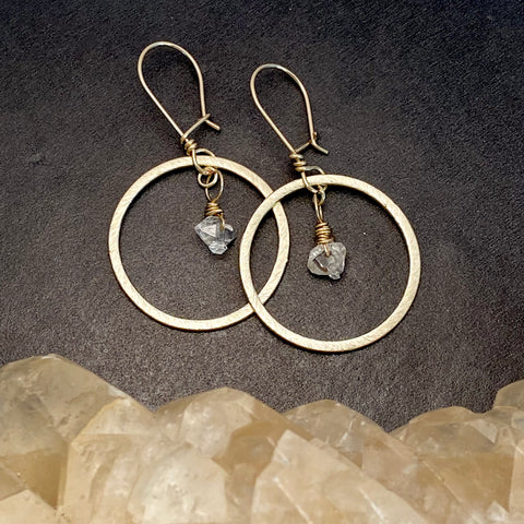 Herkimer Diamond Sun Hoops :: Made to Order