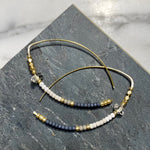 Open Hoop Delicate Beaded Earrings With Herkimer :: Made to Order