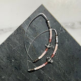 Open Hoop Delicate Beaded Earrings With Herkimer :: Made to Order