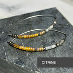 Open Hoop Delicate Beaded Earrings With Herkimer :: Made to Order