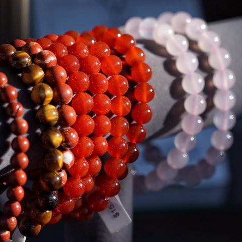 Natural Stone Beaded Bracelet :: Elastic