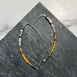 Open Hoop Delicate Beaded Earrings With Herkimer :: Made to Order