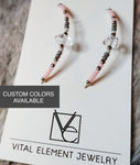 Open Hoop Delicate Beaded Earrings With Herkimer :: Made to Order