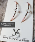 Open Hoop Delicate Beaded Earrings With Herkimer :: Made to Order